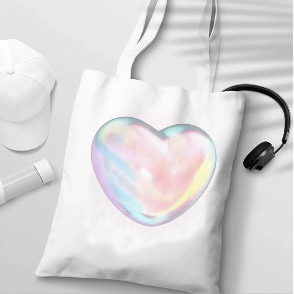 

heart shopping bag reusable handbag shopper canvas tote shopping bag bolsas ecologicas bolsa compra ecobag grab