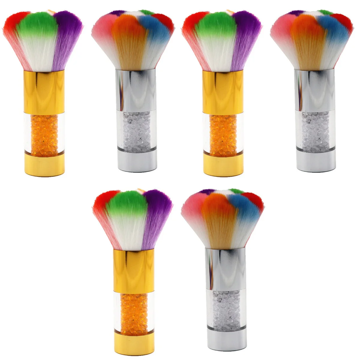 

6 Pcs Brushes Blusher Brushes Short Handle Loose Powder Brushes