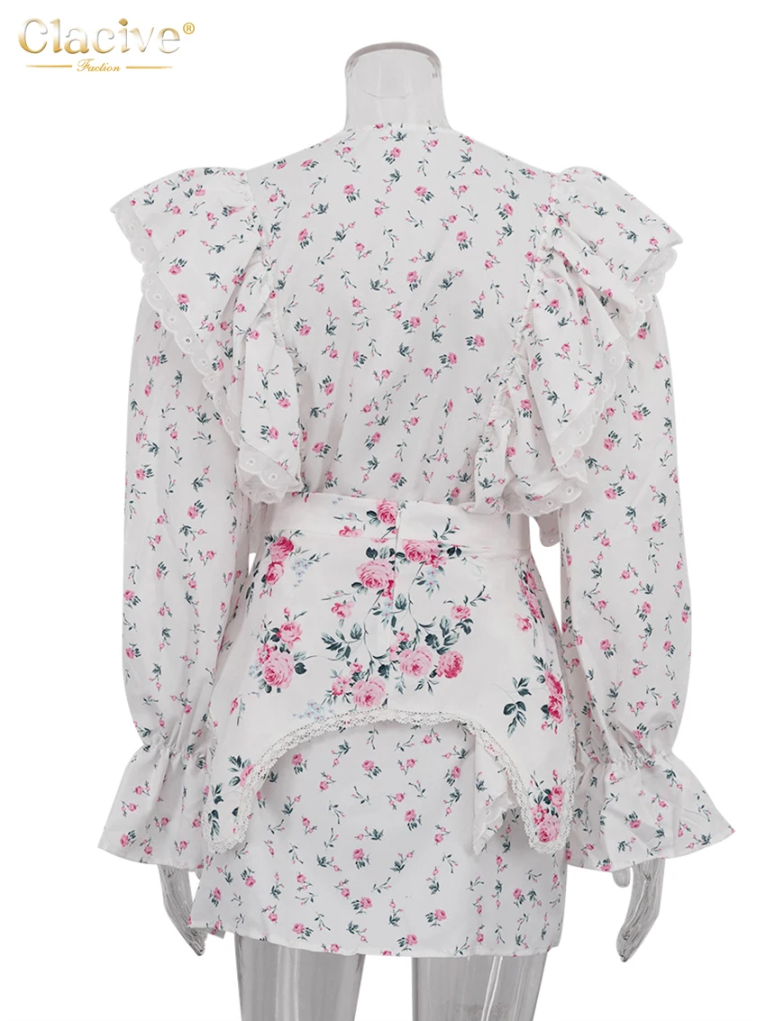 Clacive модное свободное женское платье с принтом повседневное мини-платье круглым