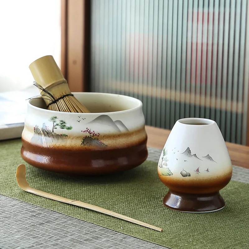 

Culture Handmade Bowl Traditional Sets 4pcs/set Japanese Matcha Tea Tools Tea Change Tea Matcha Kiln Gift Set Ceramic Indoor