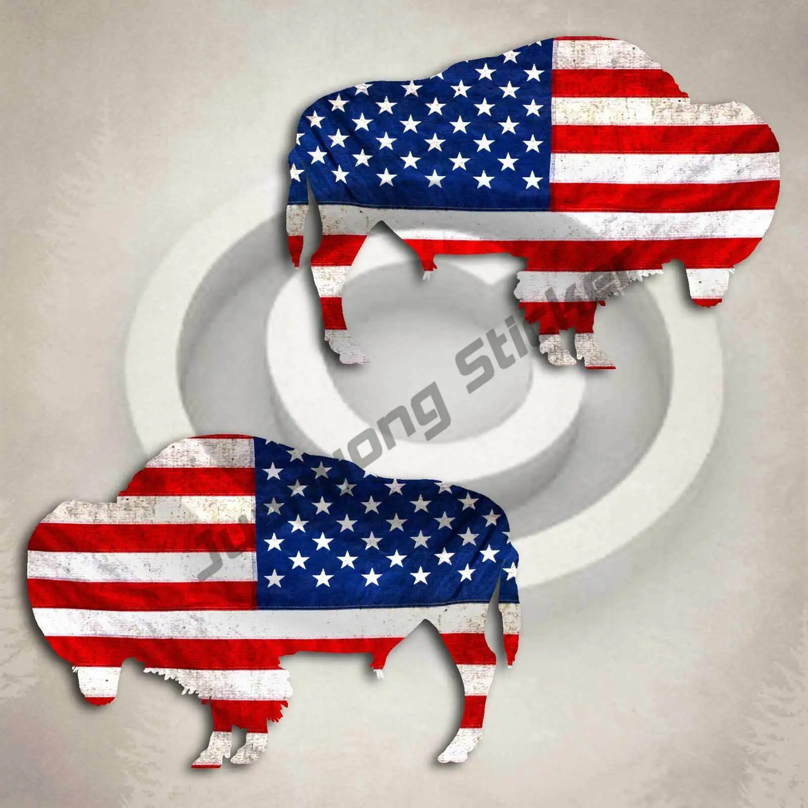 

American Flag Buffalo Decal Sticker Car Truck Great Plains Bison Patriotic Car Sticker Creative Stickers Car Accessories KK10cm