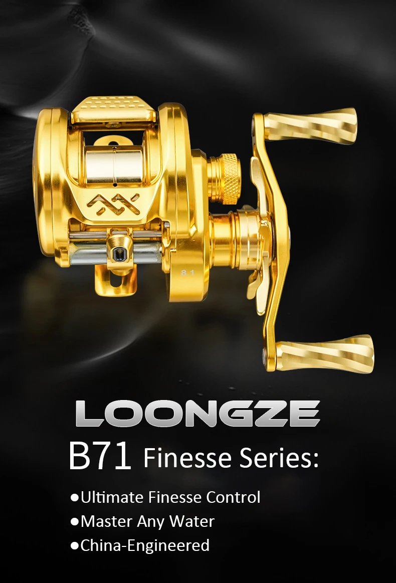 LOONGZE Airlite B71MBS Катушка для приманки 8,1:1 Цельнометаллическая конструкция BFS для сверхлегких приманок Finesse Fishing Precision Gear System (art.: 3920d3299d28e) - 3920d3299d28e