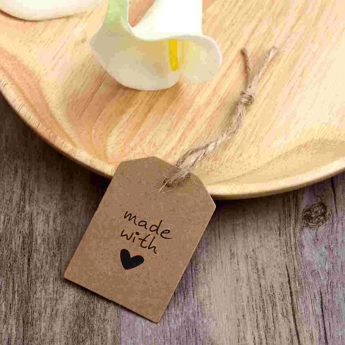 

Tags Wedding Tag Label Paper Gift Favor Made Luggage Heart You Thank Personalized Favors Kraft String Bubbles Gifts Letter Love