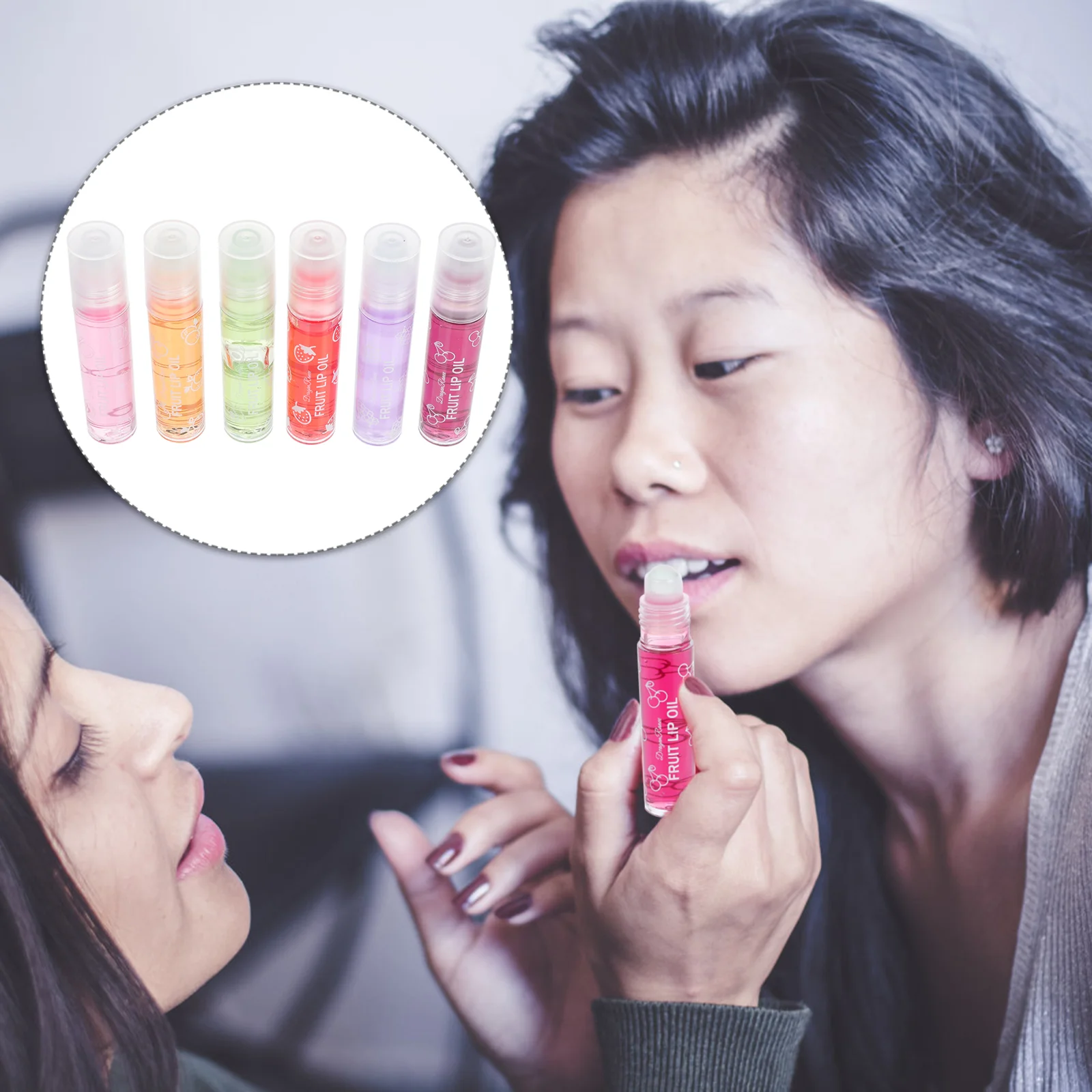 

6pcs Portable Fruit Lip Balms Fruit Lip Liquid Gloss Moisturizing Lip Gloss