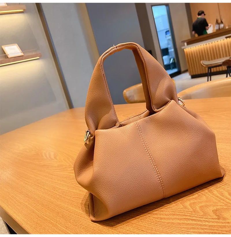 

FUNMARDI Luxury Designer Tote Bag For Women Bag PU leather Ruched Pleated Shoulder Bag Crossbody Brand Ladies Handbags WLHB3291