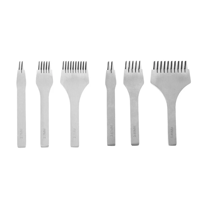 

Белое стальное плоское долото, инструменты для кожевенного ремесла, Набор отверстий, Diy инструмент, 2 зубца/5 зубцов/10 зубцов 2,7 мм и 3,85 мм, 2 ко...