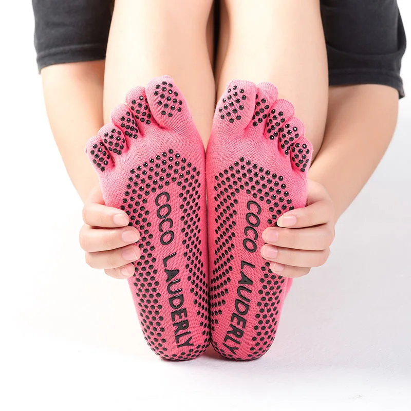 1 Pair Cotton Women Yoga Socks Ladies Anti Slip Silicone Gym Pilates Ballet Socks Fitness Sport Dance Sock Breathable Elasticity