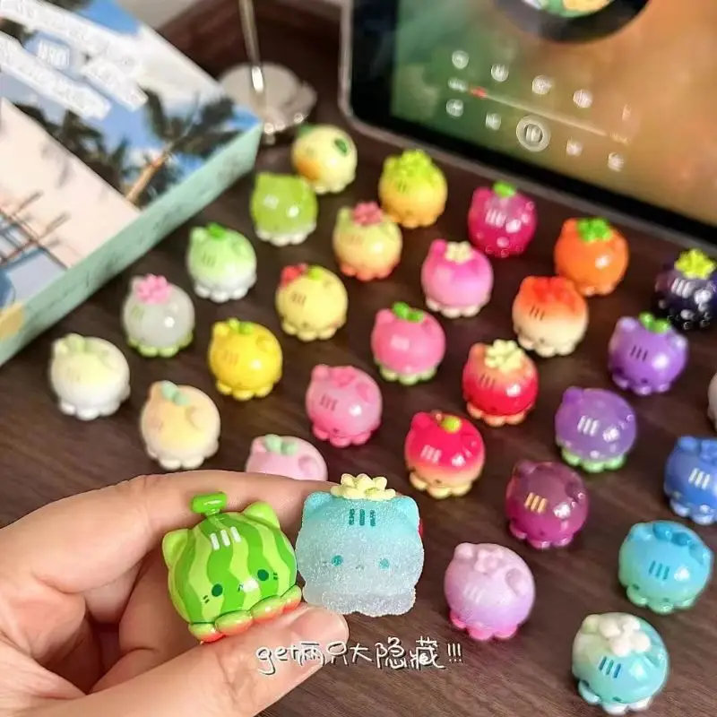 Фото Лидер продаж, клубника Musta Octopus Cat Miao Miao Fruit Market Series, милая слепая сумка, милая очаровательная мини-модель с фруктами, подарки на складе №5