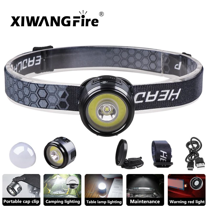 

New Multifunctional LED Headlamp Clip Lamp Camping Tent Lamp Type-C Rechargeablecap Work Lamp with Strong Magnetic Lampshade