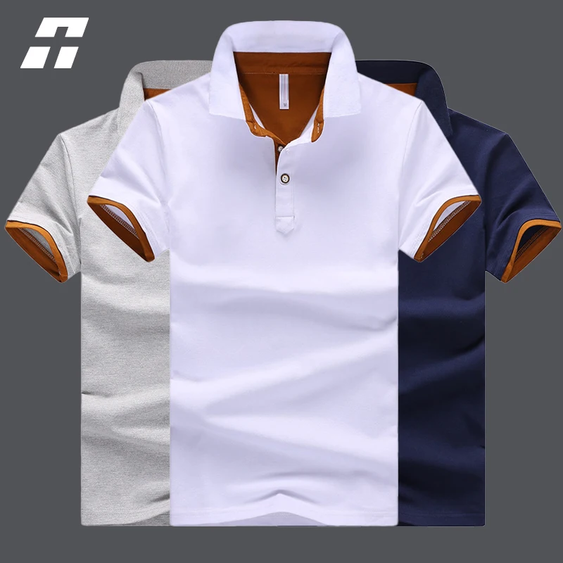 

2022 Summer Casual Business Polo Shirt Men Short Sleeve Turn Down Collar Slim Fit Sold Color Patchwork Polo Shirt Male plus size