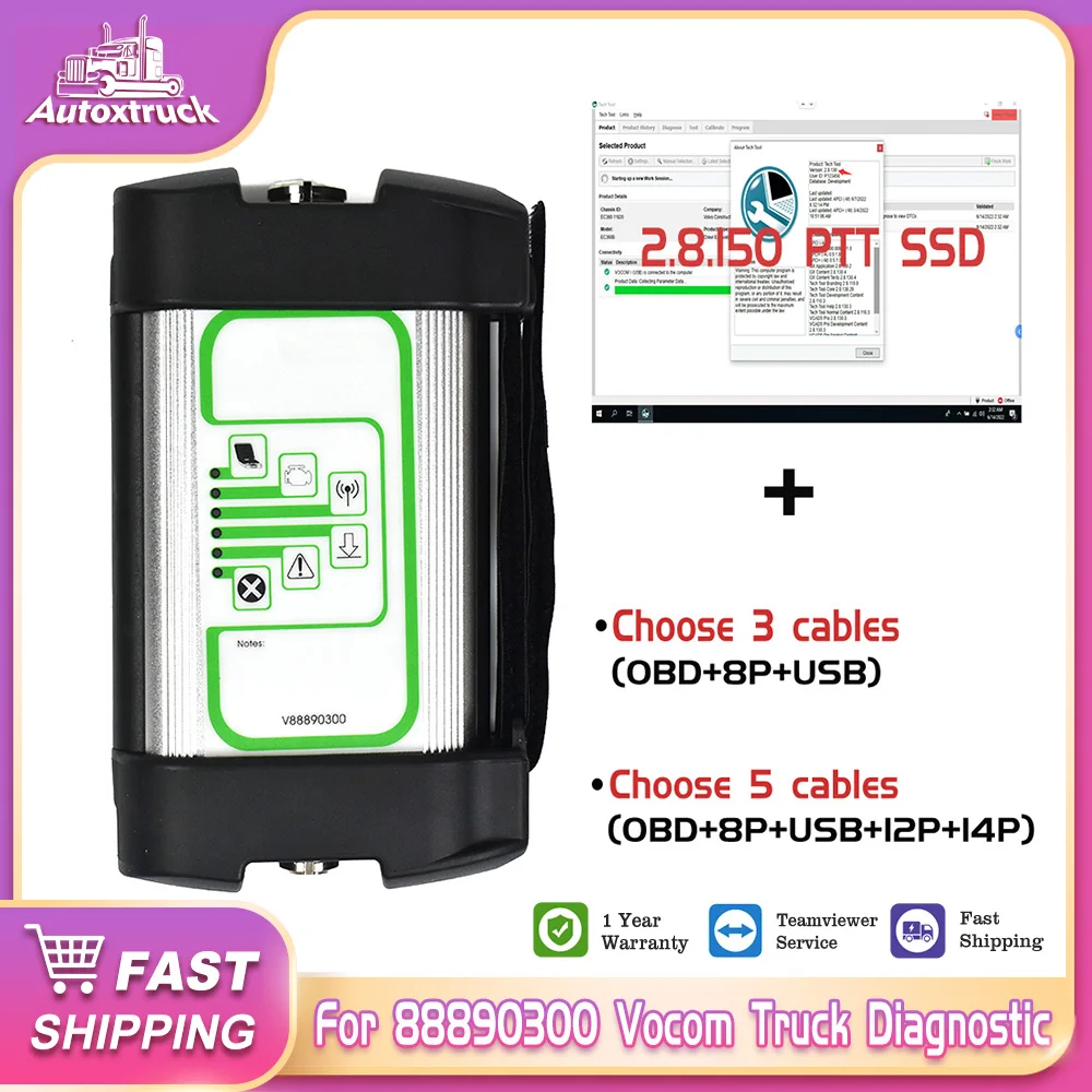 

Auto diagnostic tool for Vocom PTT 2.8.150 SSD tech tool Equipment Excavator Diagnostic tools