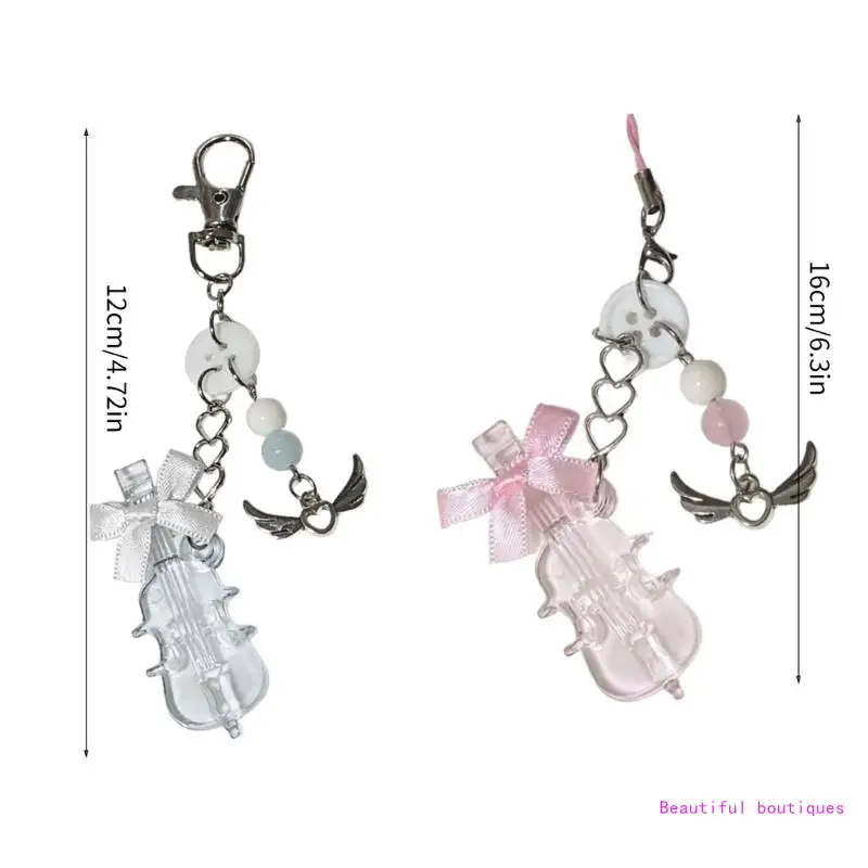 Виолончель с бантом из бисера очаровательные брелки милый кулон подвеска