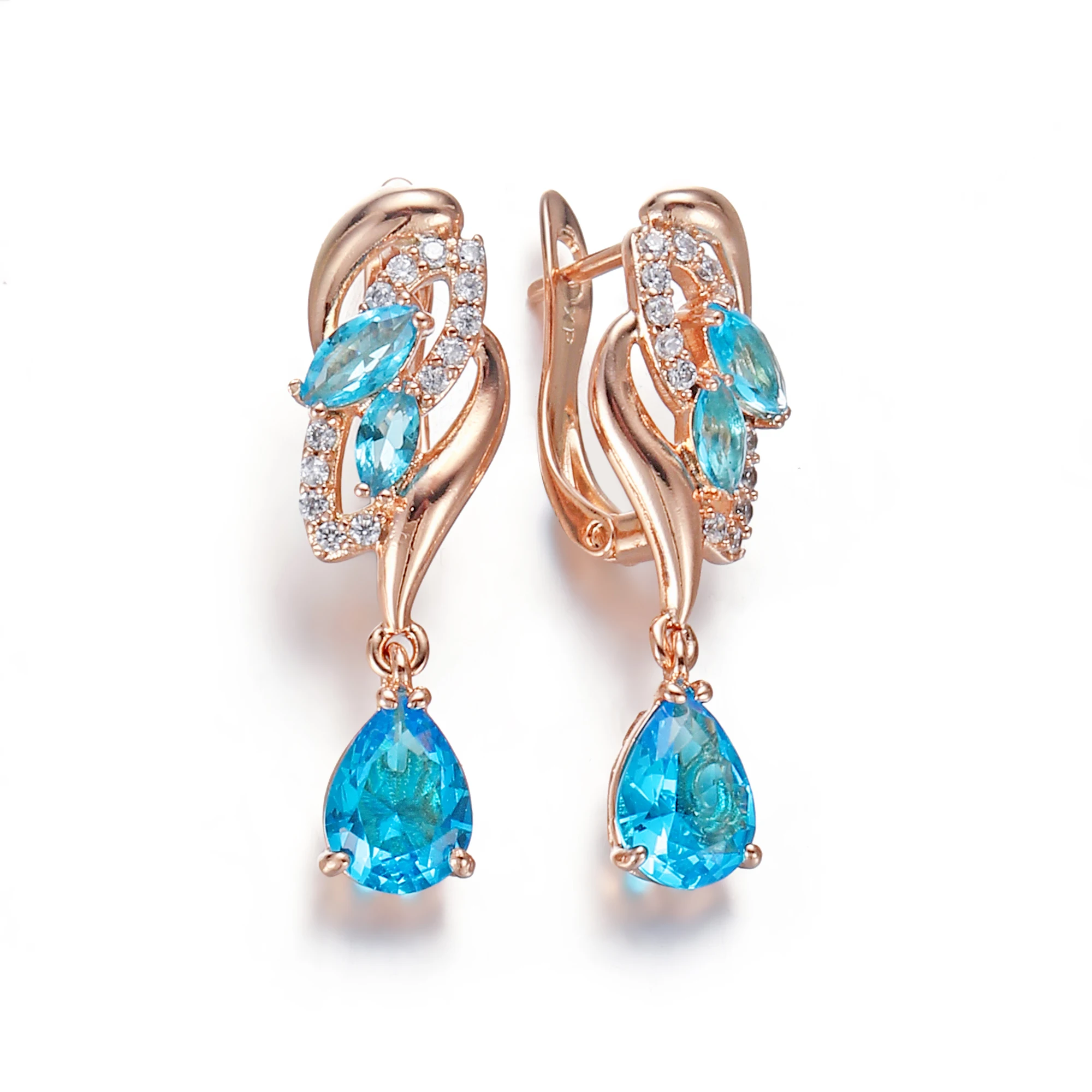 Trend Pink Crystal Pendant Earrings Quality Alloy Inlaid Rhinestone Geometric Symmetry Female Drop Earrings For Woman Girl