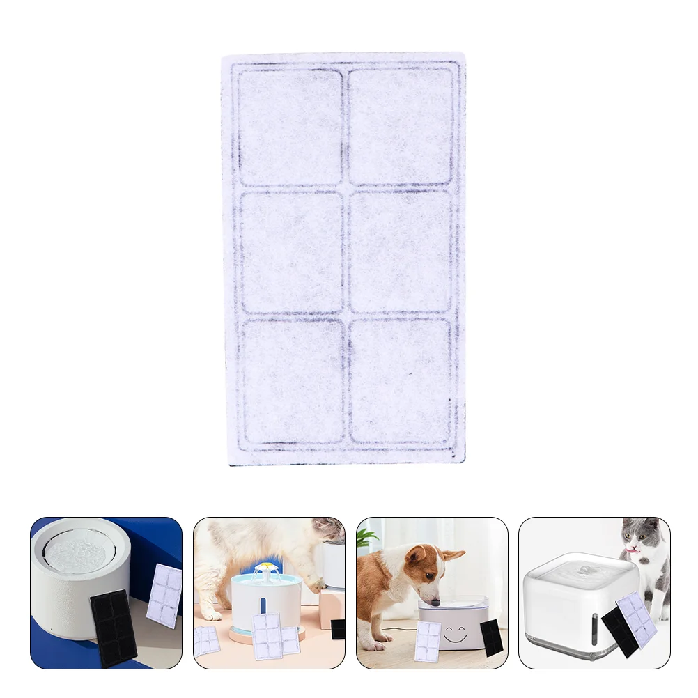 

6pcs 6 Grids Pet Water Activated Carbon Filter Pet Fountain Filter Replacement