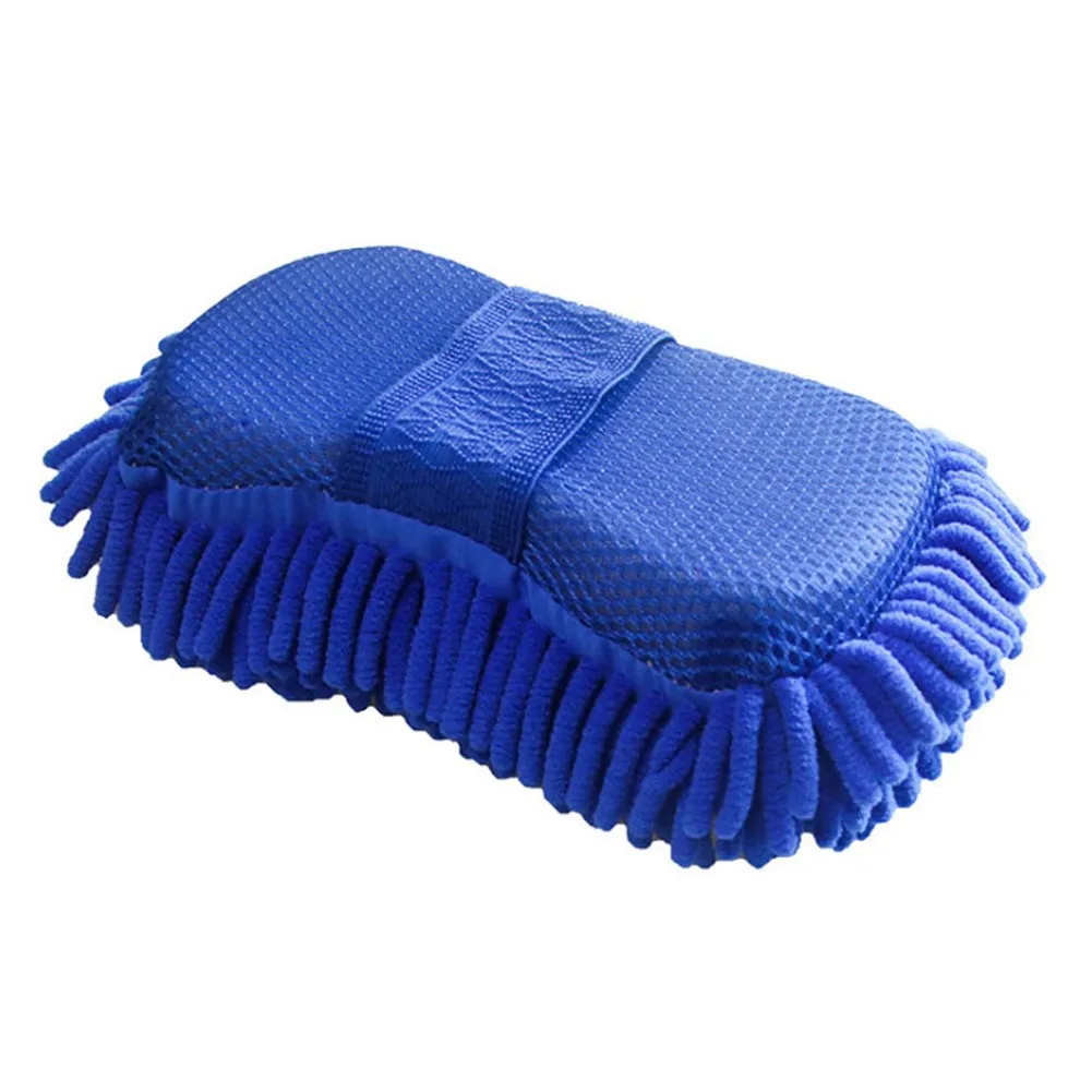 

1PC Car Cleaning Sponge Blue Microfiber Chenille Car Wash Sponge Care Washing Brush Pad High Quality Durable Cleaning Tool