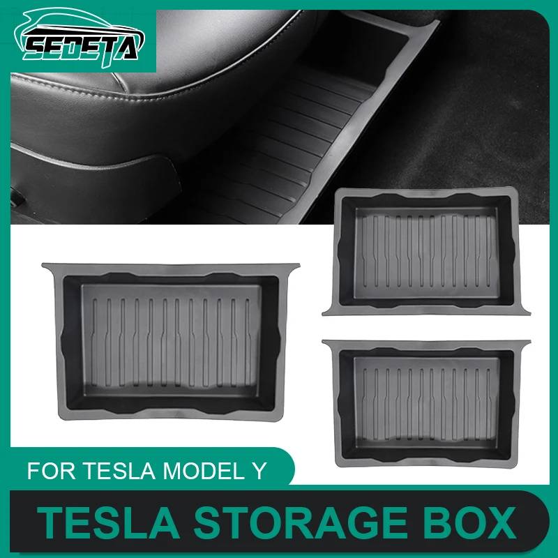 

For Tesla Model Y Under Seat Storage Box Car Trunk Box Car Interior Accessories Drawer Type 2023 Accessories Vehicle Arrangement
