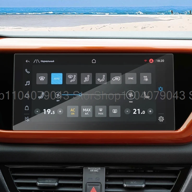 Фото Защитная пленка из закаленного стекла для VW Volkswagen Taos T-Cross 2022, 10,1-дюймовый автомобильный радиоприемник, GPS-навигация, аксессуары для интерьера №1