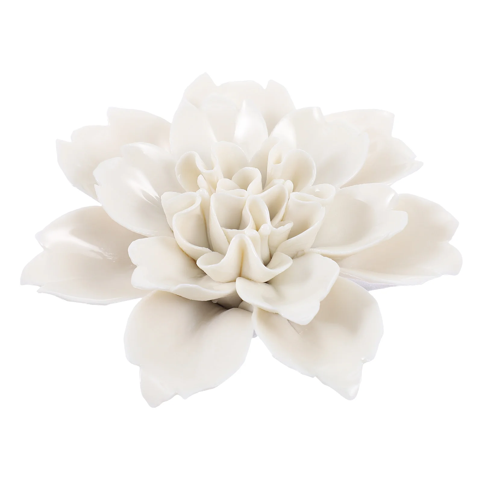 

Wall Flower Ceramic Decor Sculpture 3D Flowers Hanging Garden Decorations White Decoration Peony Ornament Porcelain Artificial