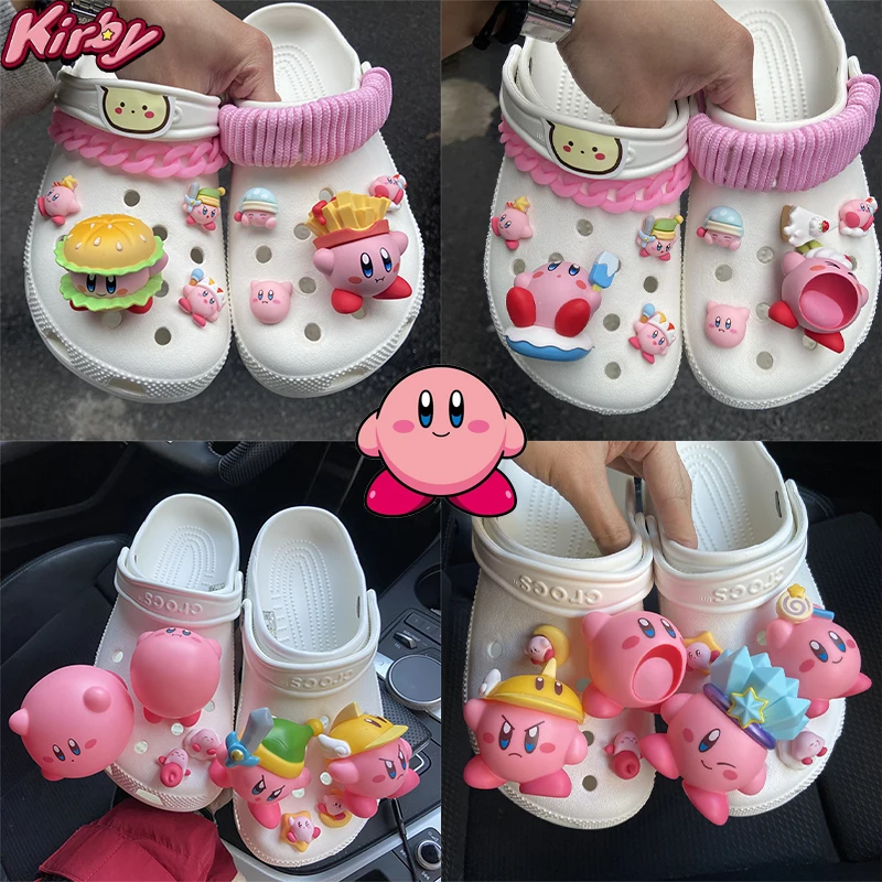 

Kawaii Kirby Shoe Bucklepvc Hole Shoes Slippers Decorations Cartoon Model Figure Cute Shoes Buckles Accessories Diybirthday Gift