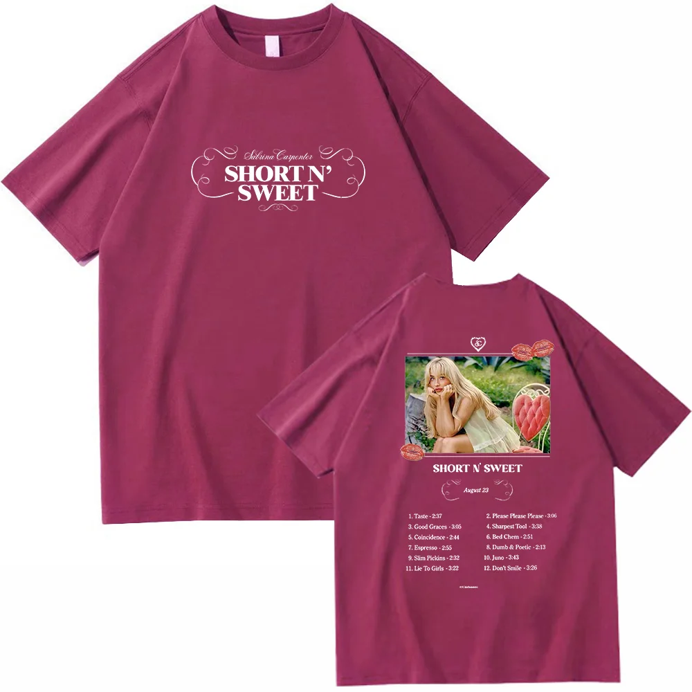 Короткие милые летние футболки Sabrina плотника рубашки унисекс в стиле Харадзюку с