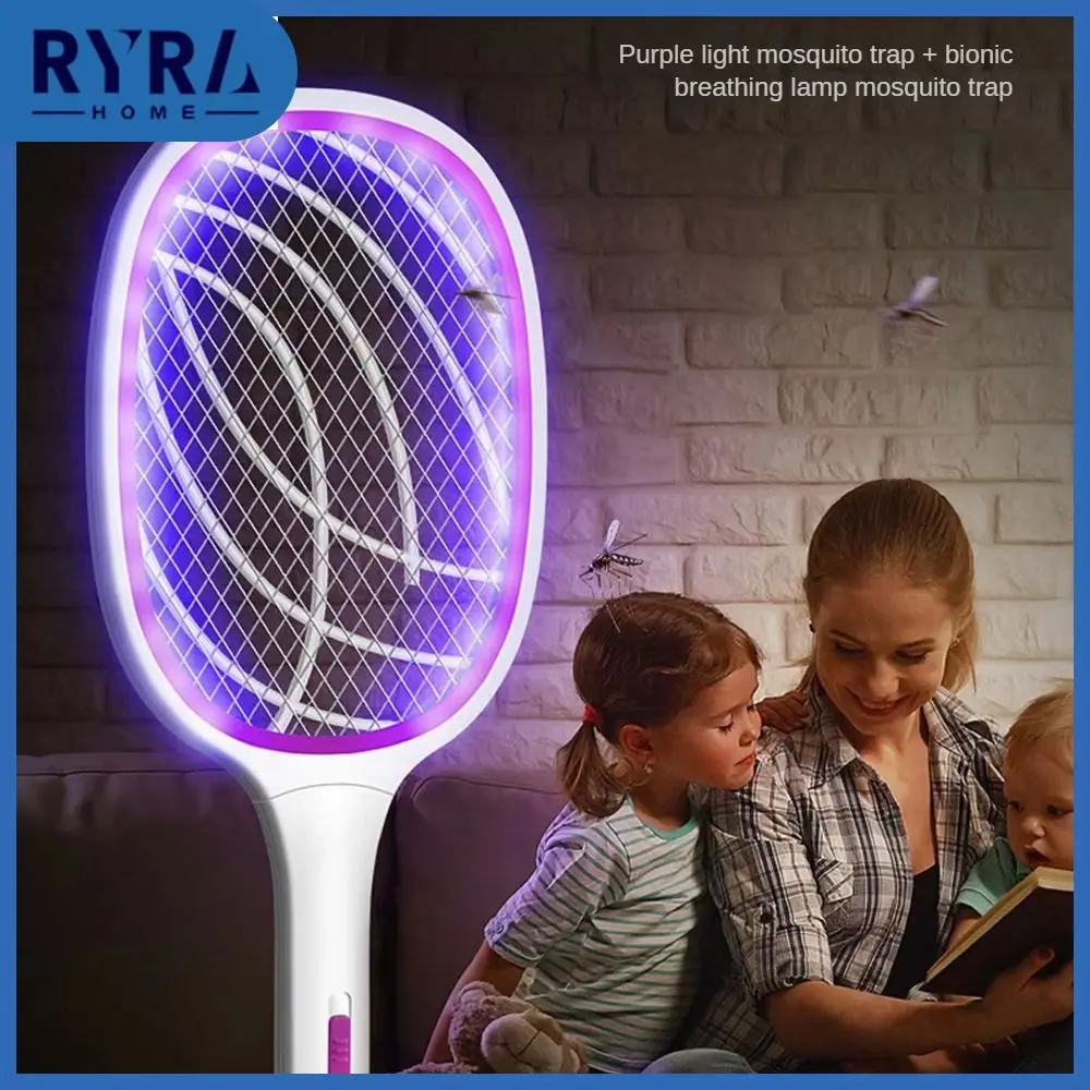 

Two-in-one Electric Mosquito Racket Anti Mosquito Electric Mosquito Killer Fly Swatter Trap Usb Rechargeable Electric Shocker