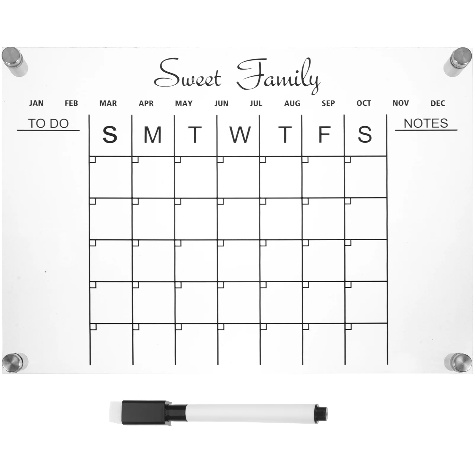 Reusable Clear Calendar Planner Weekly Mini Fridges Desk Dry Erase Board Weekly Planner Fridge for Fridge School Kitchen