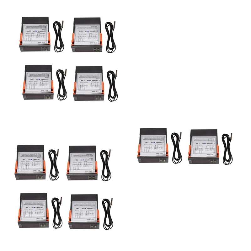 

10X Stc-3000 12V LED Digital Temperature Controller Thermostat Control Heating Cooling Sensor Humidity Meter