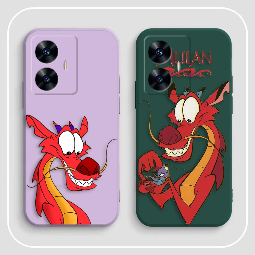 Чехол для телефона Disney Dragon Mulan Mushu Realme C65 C63 C53 C35 C55 C33 C30 C21Y C20 C12 C11 GT 2 XT NARAO 20 30 50 Case Funda