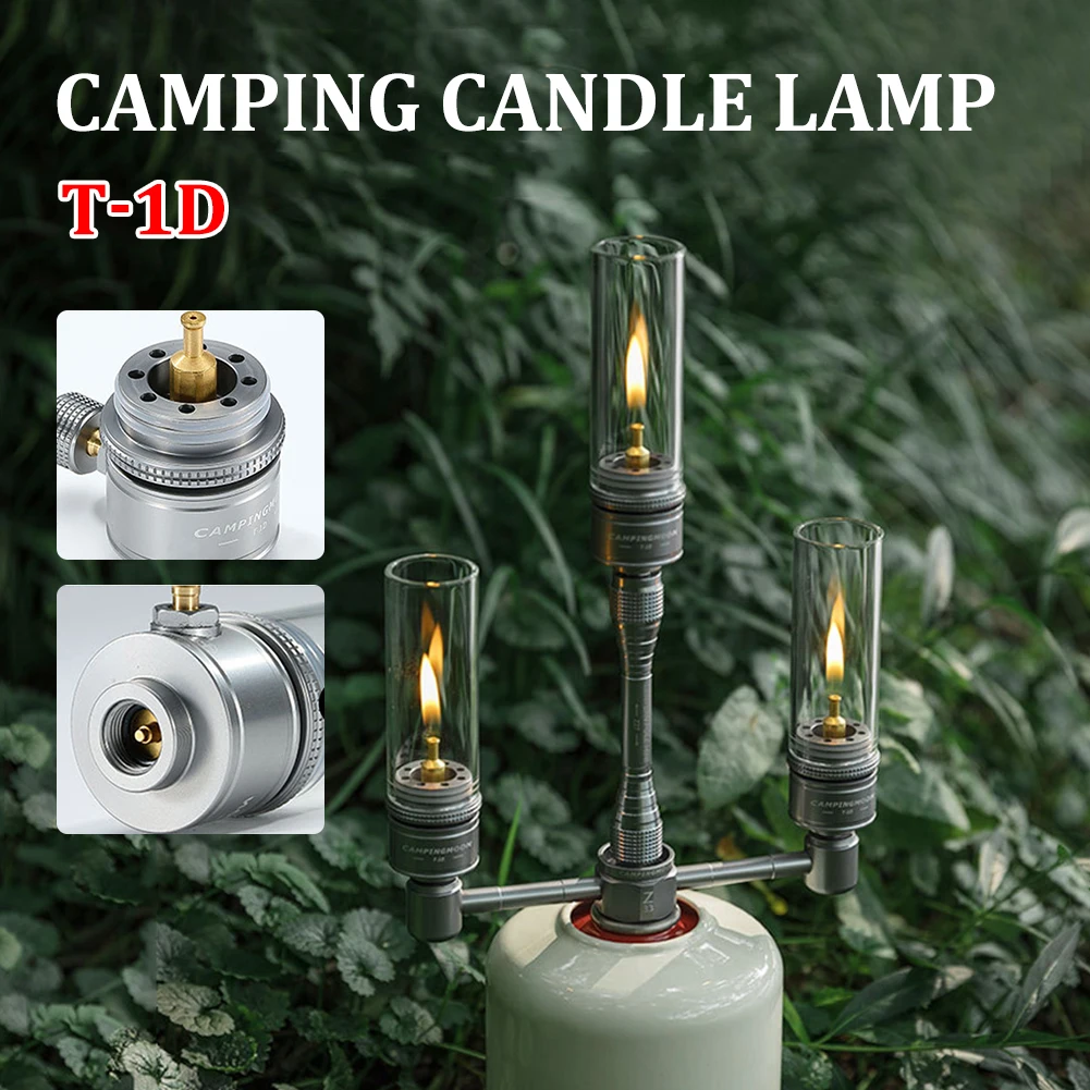 

Portable Camping Lamp Outdoor Gas Candle Lamp Removable glass lampshade Tent Lantern Light for Ourdoor Tent Hiking Fishing