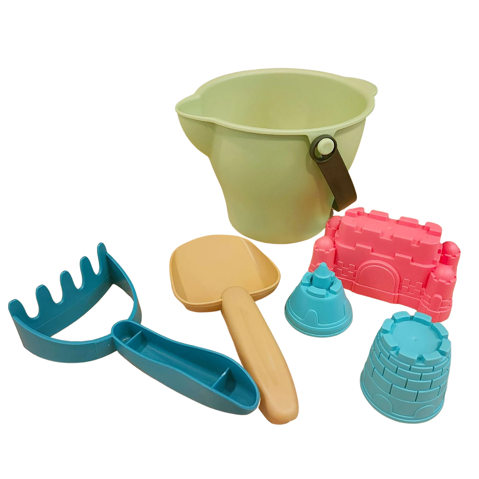 

Beach Sensory Bucket Toy Kids Beach Toys With Bucket And Shovels 6 Pieces Beach Sand Toys Set Includes Bucket Castle Building