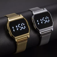 for men women electronic clock mens wrist watches led digital watch mesh band square sports watches contracted 2022