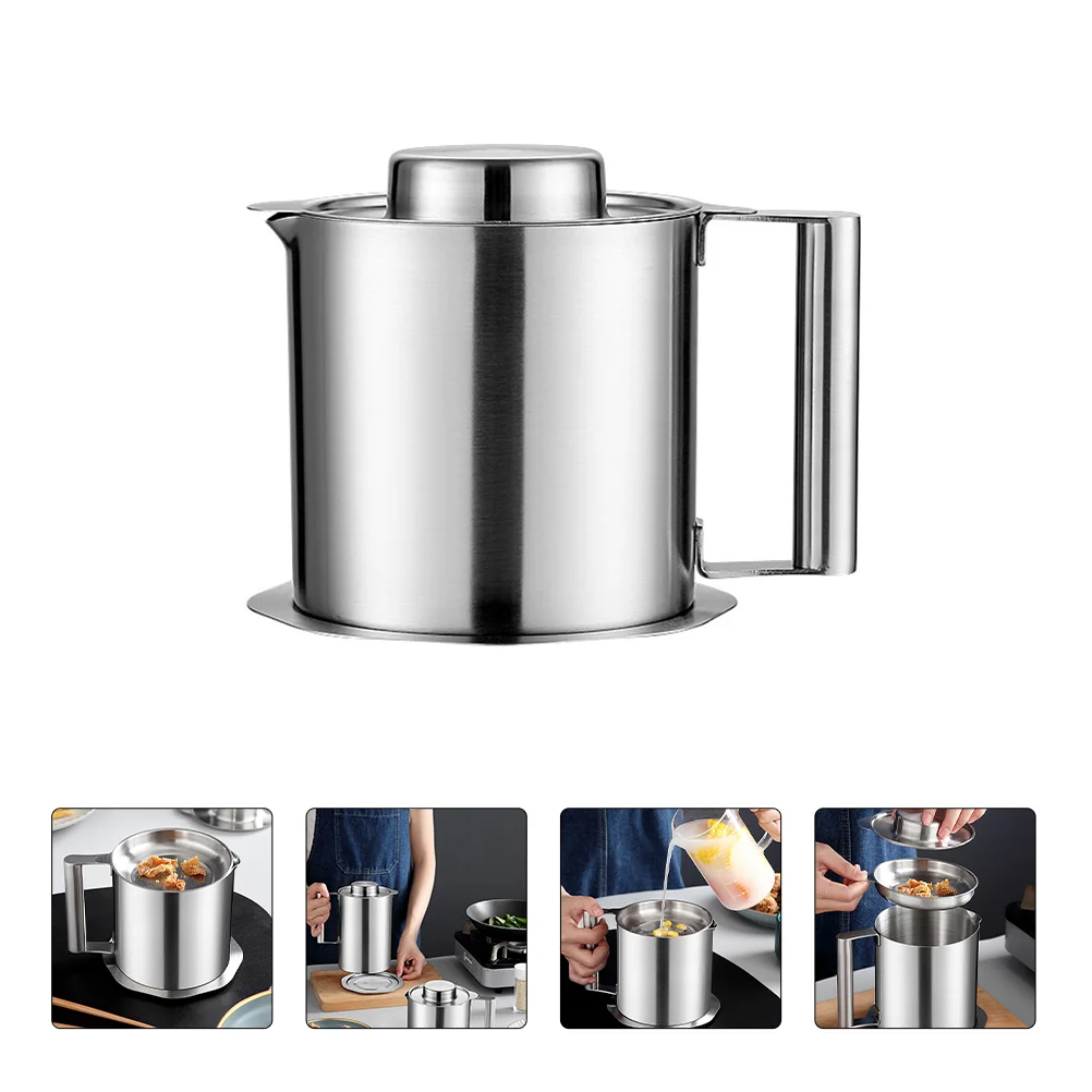 

Stainless Steel Oil Filter Pot Oil Residue Filtration Oil Can Kitchen Oil Pot