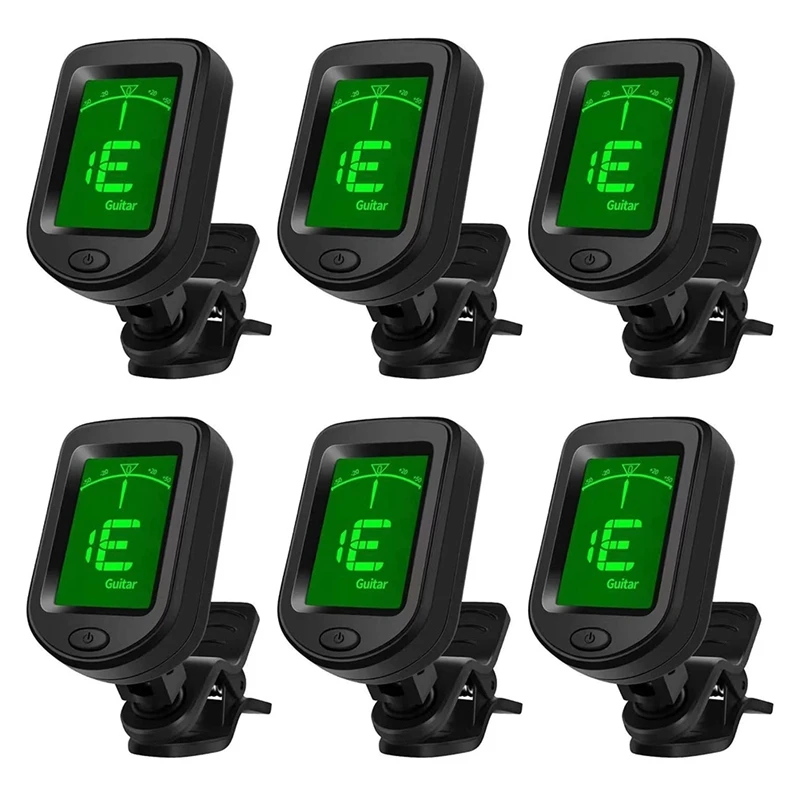 

6Pcs Guitar Tuner, Clip On Tuner For Guitar/Bass/Violin/Ukulele Guitar Accessories