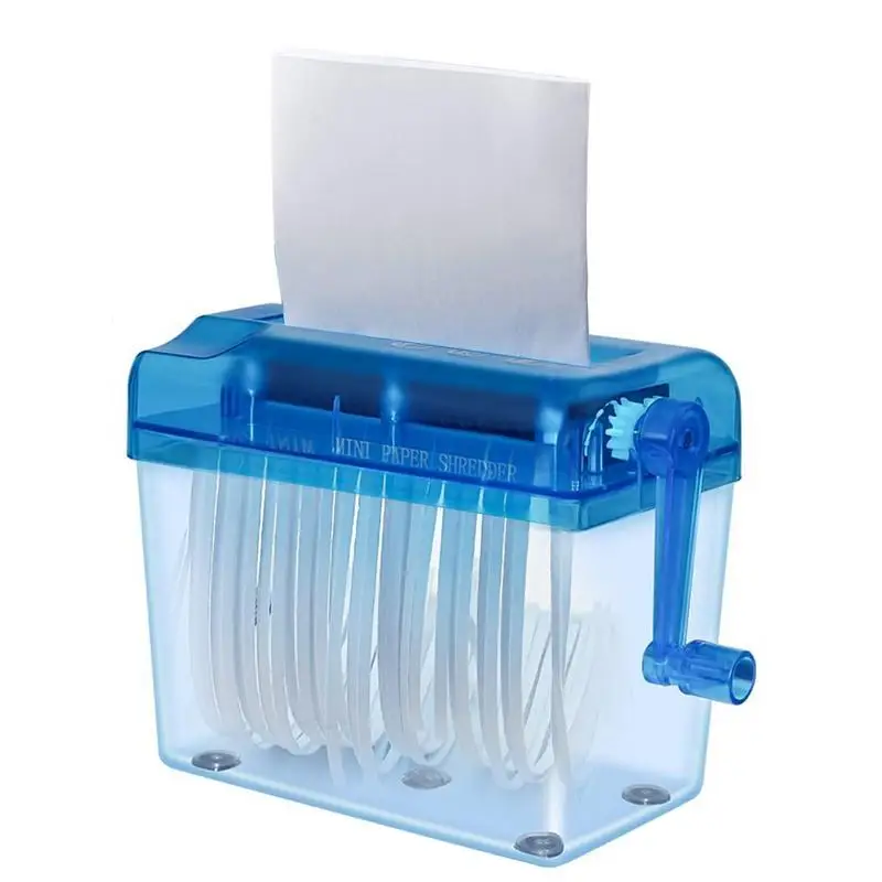 

Mini Hand Shredder Mini Paper Cutting Machine With 1L Pull Out Basket Manual Paper Shredder Strip-Cut Shredder For Paper Bills