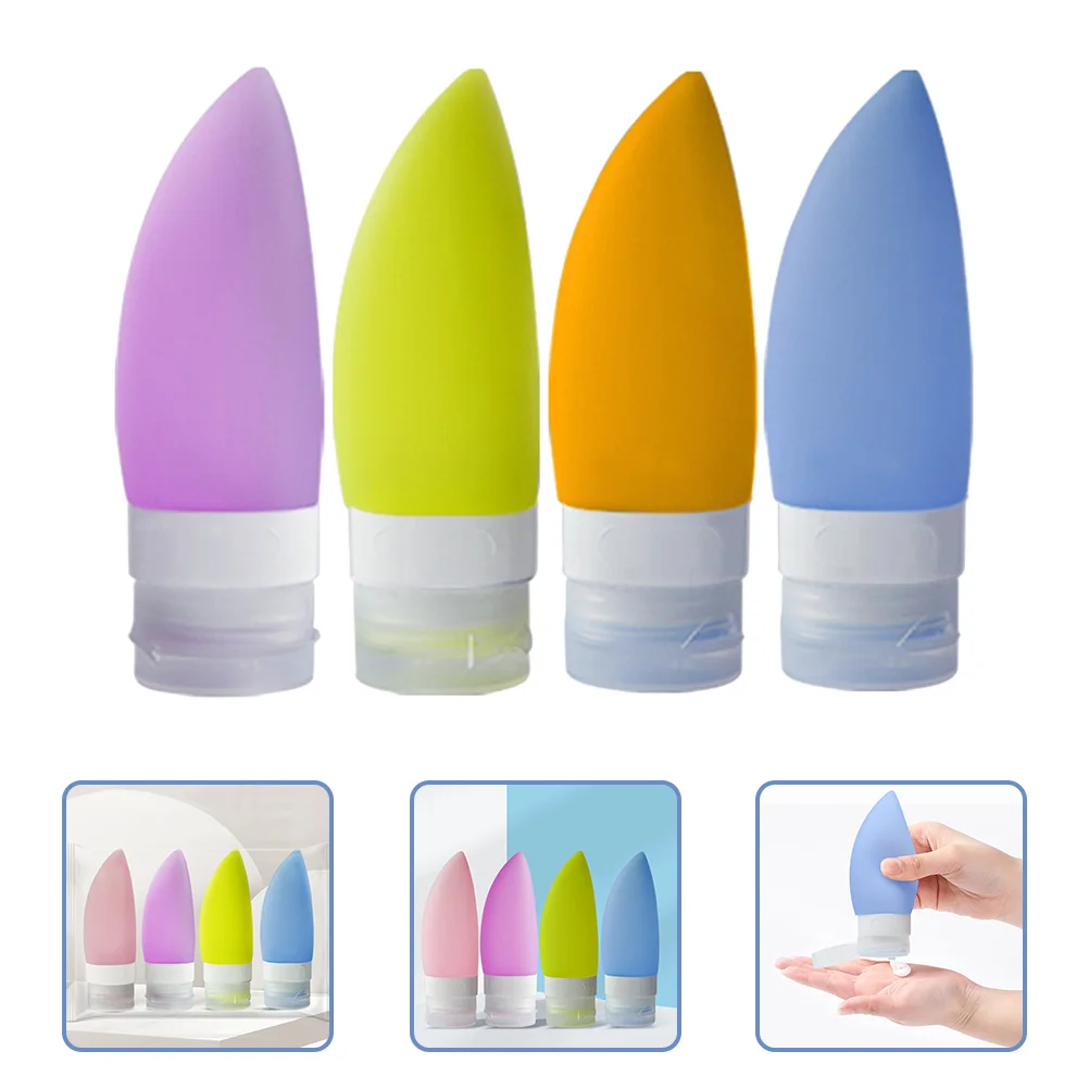

4pcs Travel Bottle Refillable Cosmetic Bottle Silicone Toiletries Container 60ml