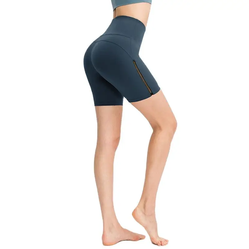 

2022 Spring New Sports Shorts Women for Fitness High Waist Nylon + Spandex Nude Fabric Soft Stretch Workout Gym Yoga Activewear