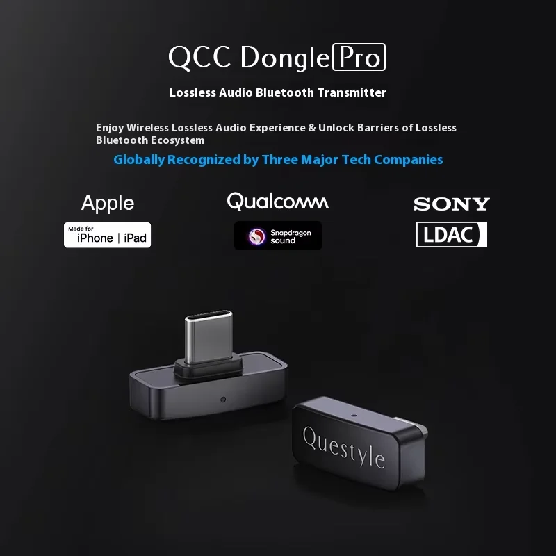 Фото Bluetooth-передатчик Questyle QCC Dongle Pro LDAC 5.4 с поддержкой Snapdragon Lossless Sound и AptX. Наслаждайтесь LDAC. В подарок! №3