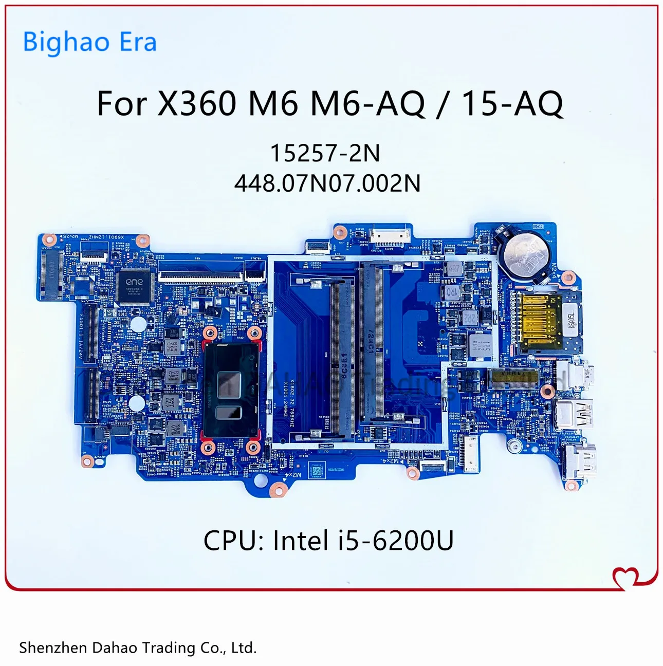 

Материнская плата для ноутбука HP Envy X360 M6 M6-AQ 15-AQ с процессором i5-6200U 448.07N07.002N 15257-2N, материнская плата 856279-001 856279-601