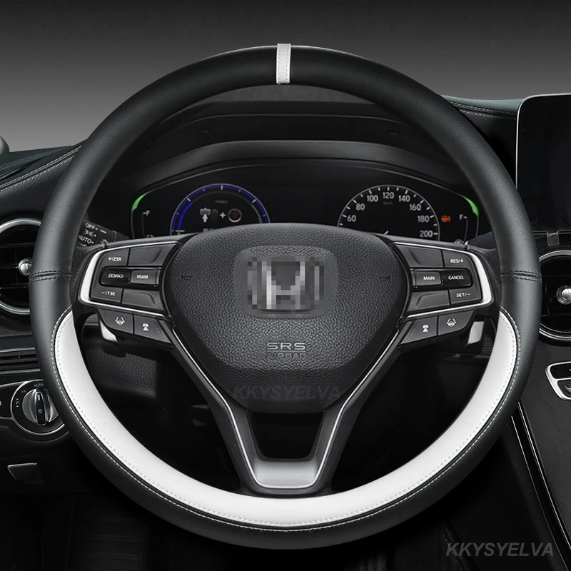 Car Steering-Wheels Cover 38cm Leather For Honda Accord Amaze Brio City Grace Fit Jazz Insight Inspire Legend N-Box BR-V CR-V