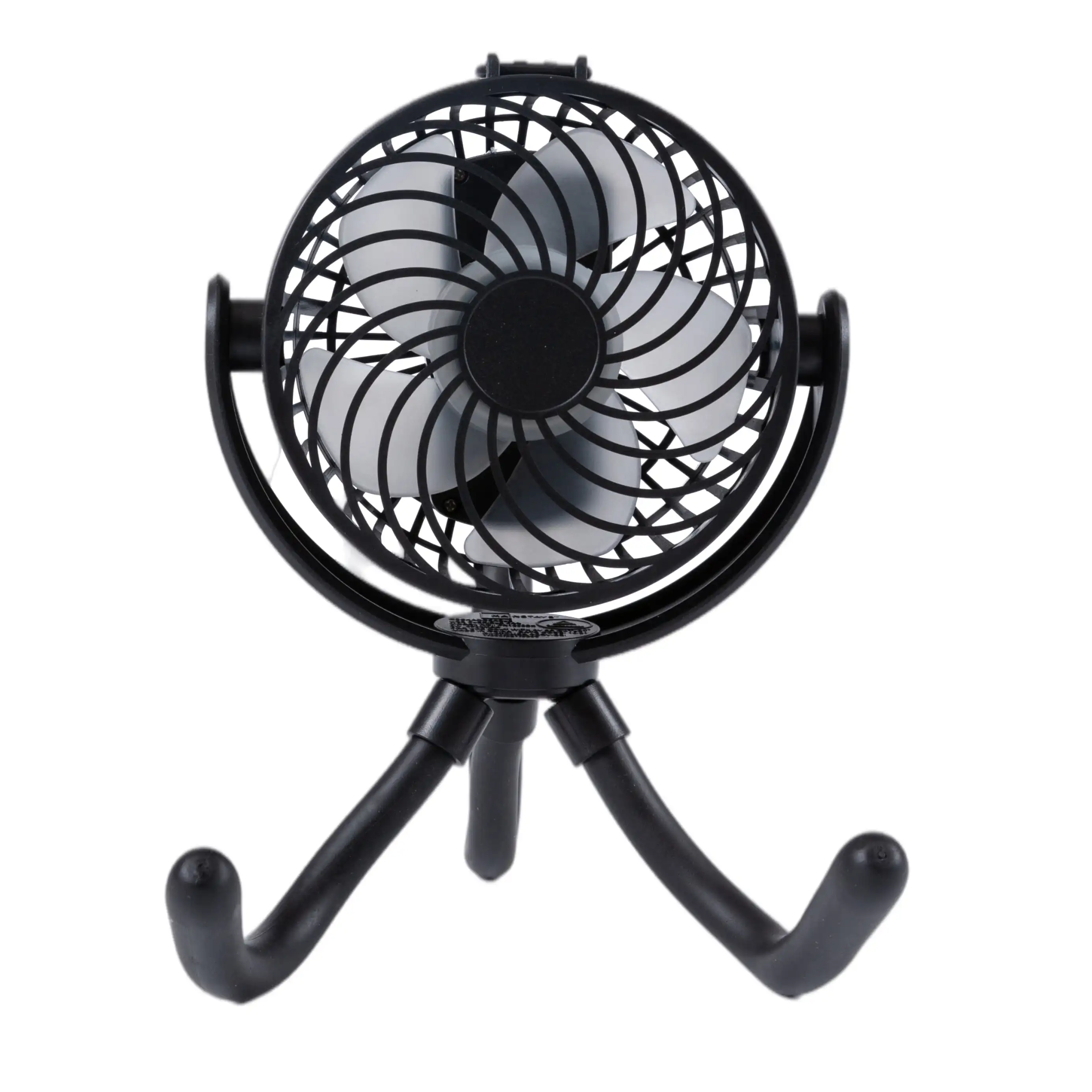 Mini On-the-go Rechargeable Personal Fan with Flexible tripod for Stroller, Car Seat, Treadmill, Black