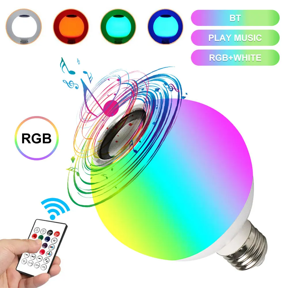 

E27 White Light Color Wireless Remote Control Led Lamp Smart Bulb Music Lamp Smart Lamp Dimmable Light Bulb