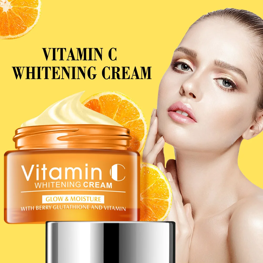 

Vitamin C Face Cream Whitening Moisturizing Fading Fine Lines Shrink Pores Brightening VC Cream Skin Care Remove Dark Spots