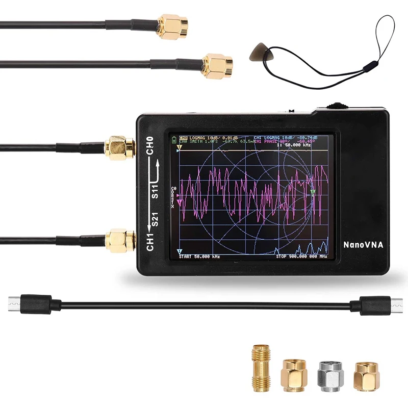 

Vector Network Analyzer 50Khz-900Mhz 2.8In TFT Digital Display Contact Screen Professional UHF HF VHF MF Antenna Tool