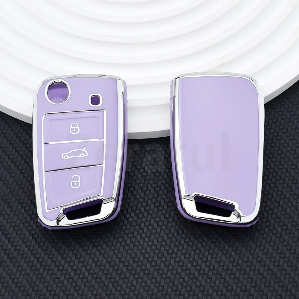 

Автомобильный складной чехол для ключей из ТПУ для VW Volkswagen MK7 GTI 7 Golf 7 Golf R Skoda Octavia A7 SEAT, чехол-держатель, защитный чехол