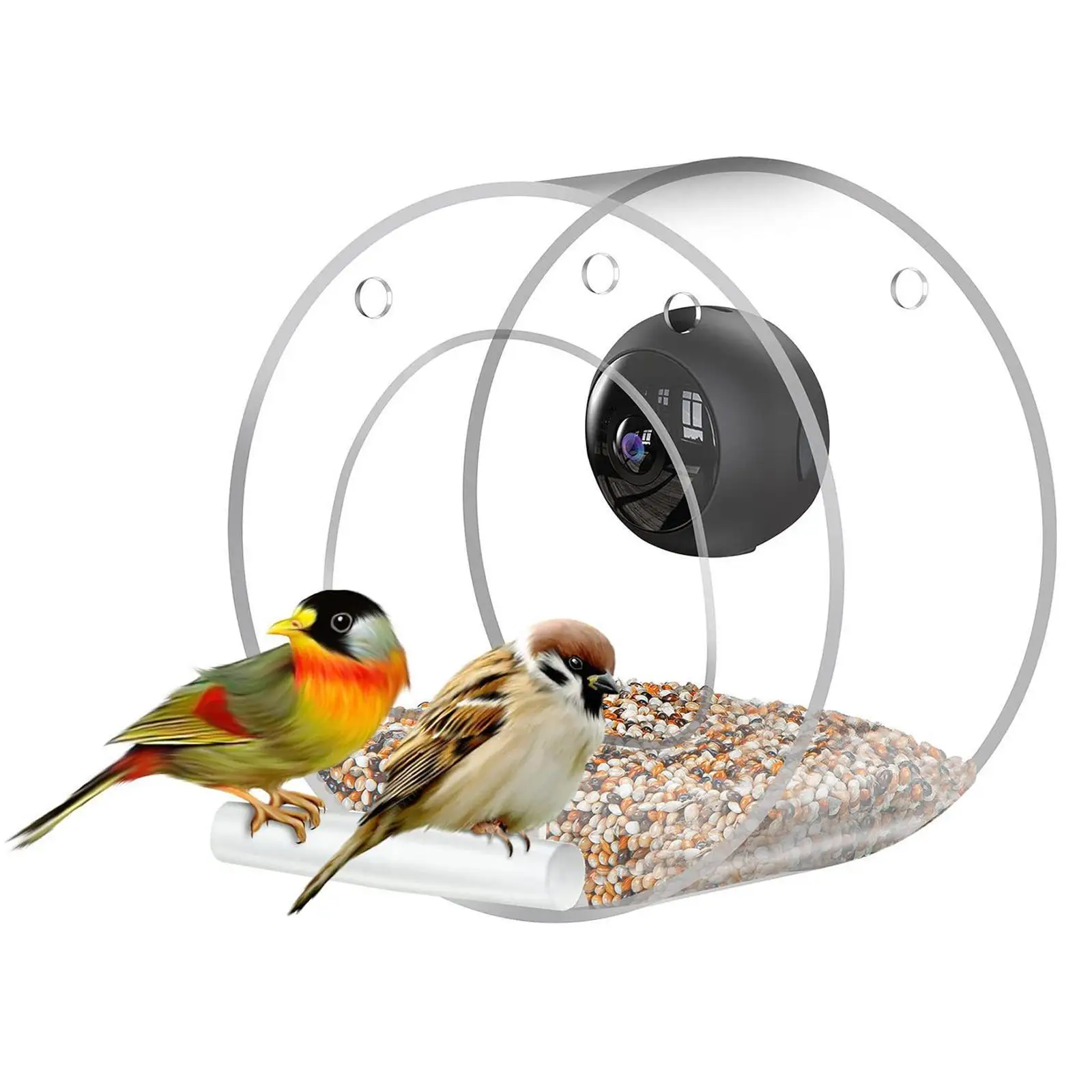 

Smart Bird Feeder Camera 170° Ultra Wide Angle Mini 1080p Bird Feeder Camera for Bird Lovers Bird Photos Night Vision Camera