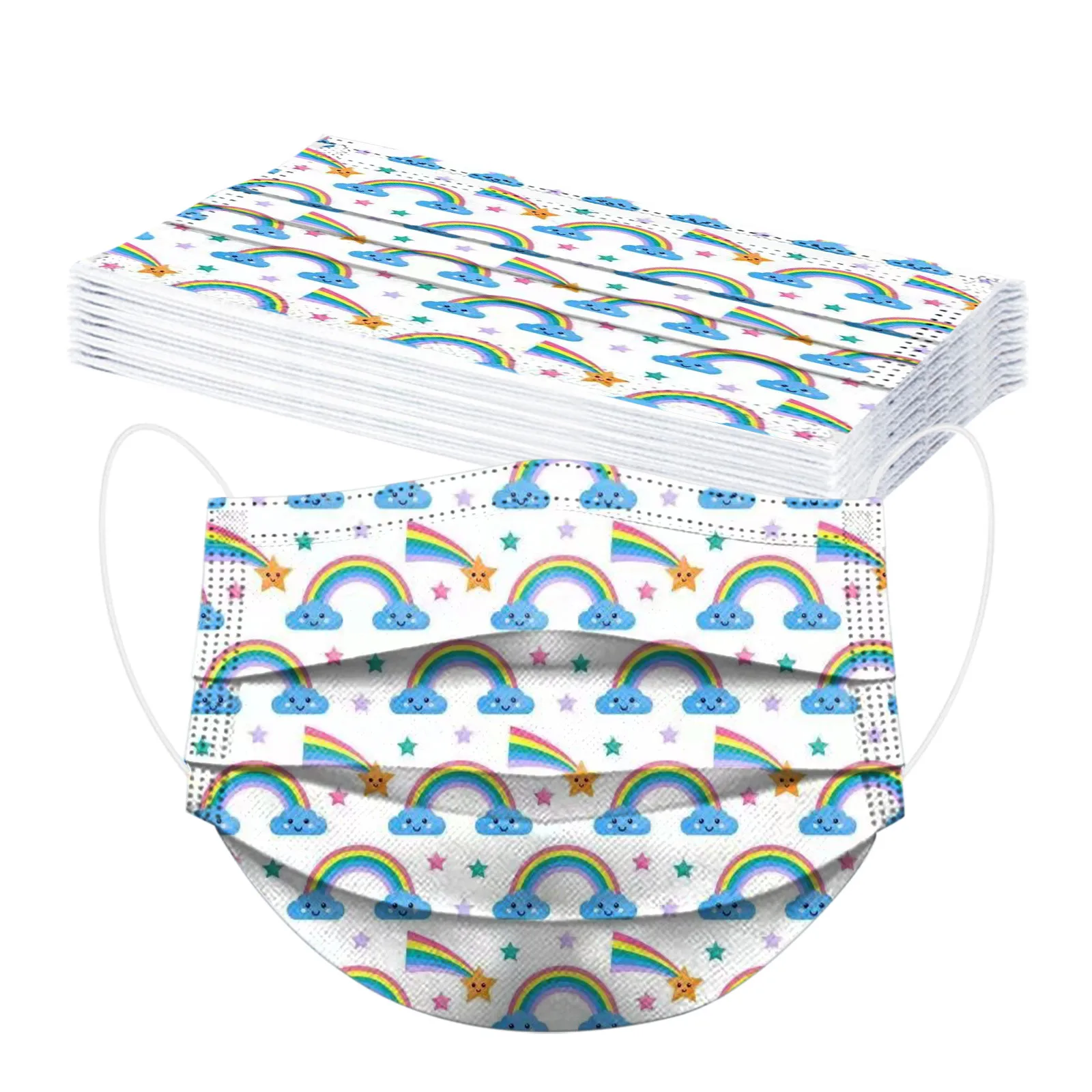 10PC Kids Children's Dinosaur Print Disposable Face masque 3Ply Ear Loop маски mascarilla Monder Scarf Halloween Cosplay MasK |