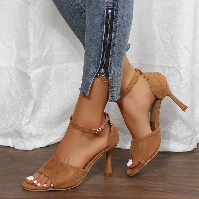 

New 2022 Summer Ladies Sandals Fashion Sexy Hundred Matching Skirts Strap Sandals Women High Heel Sandals Size 36-42