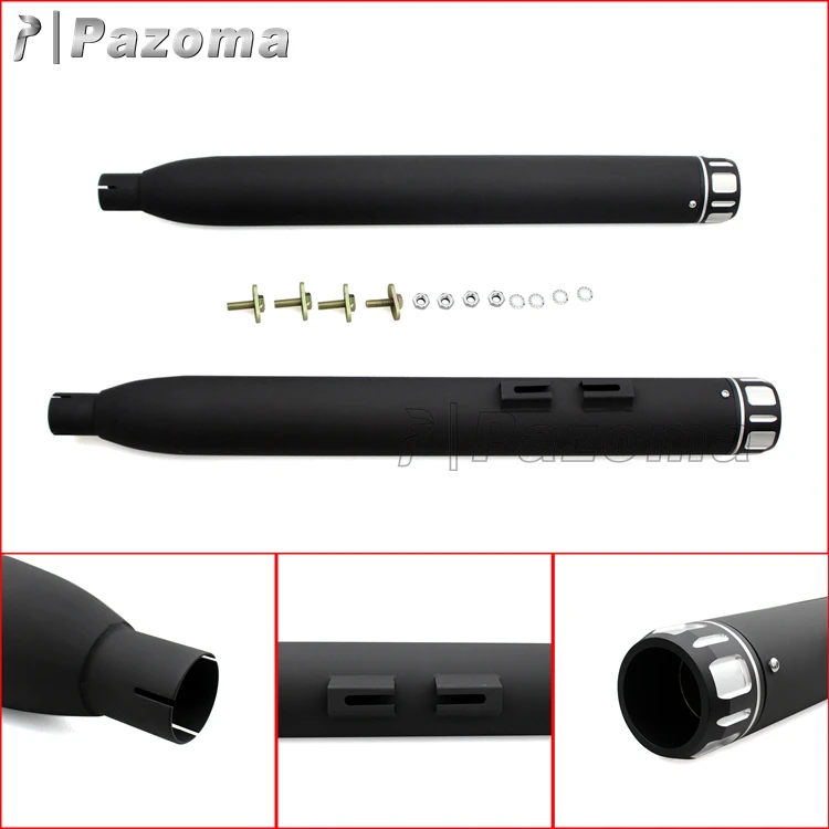 

Hot Sale Pazoma Black Ball Milled Tip 3.5'' Slip-On Motorcycle Mufflers Exhaust for Harley Touring Models 1995 - 2016