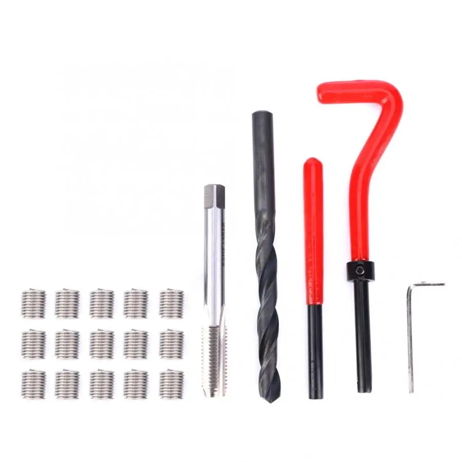 

20 Pcs M9x1.5 Thread Repair Kit Stainless Steel Rethreading Tap Set for Female Thread Repairing Thread Insert Kit