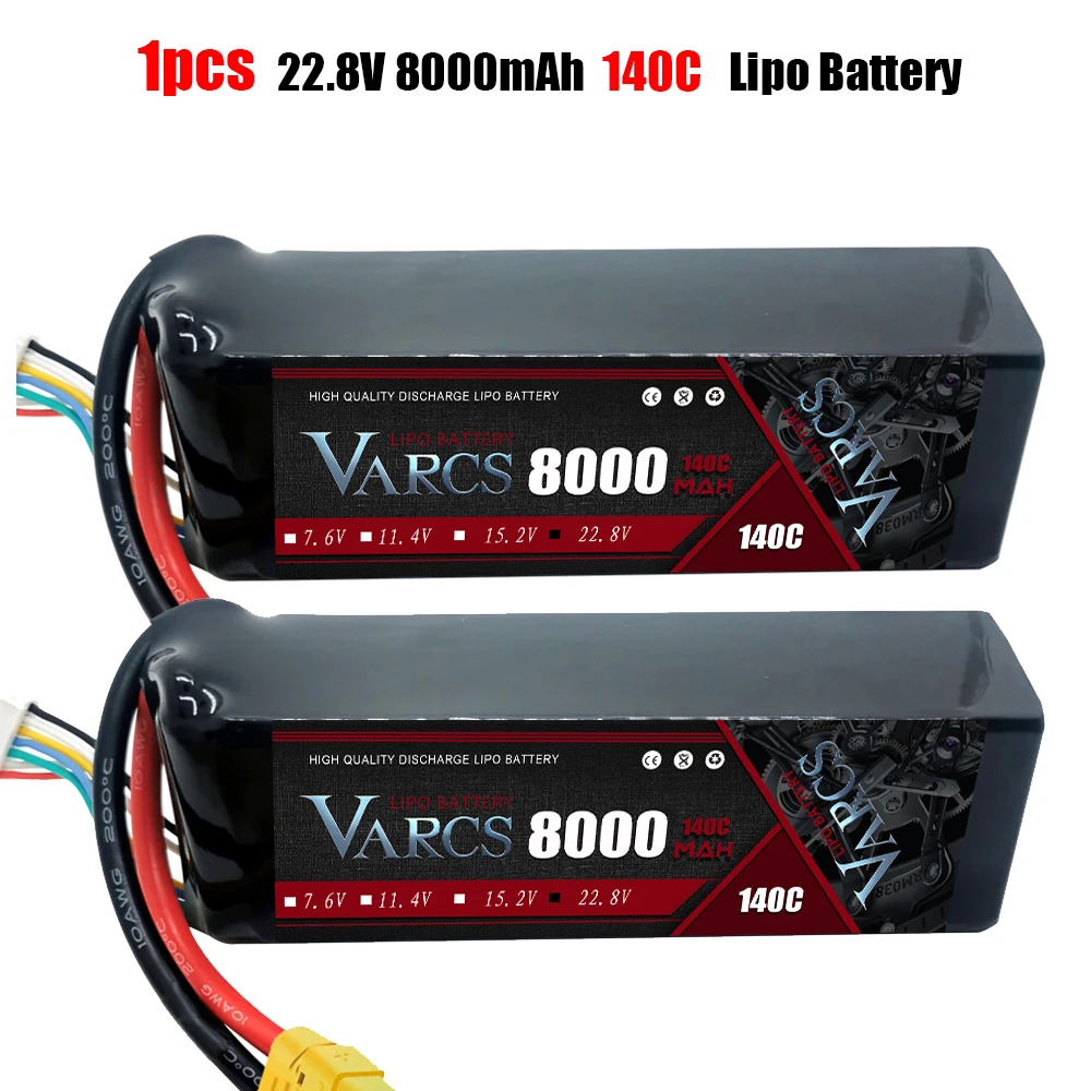 Lipo VARCS 7.4V 7.6V 11.4V 22.8V 11.1V 15.2V 14.8V 22.2V 2S 3S 4S 6S 5200Mah 6300Mah 6500mAh 6200mAh 6750mAh 8000mAh 7000mAh